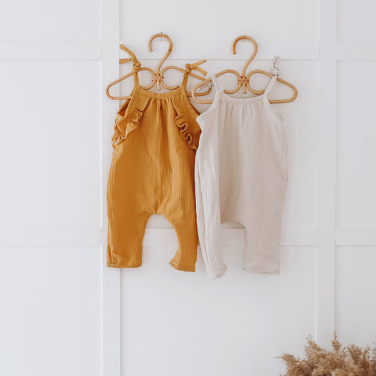 Muslin long leg romper with frills/ without frills